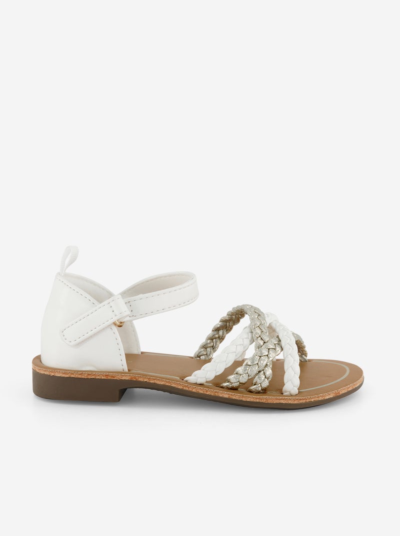 Sandalias con múltiples tiras trenzadas Blanco - Kiabi
