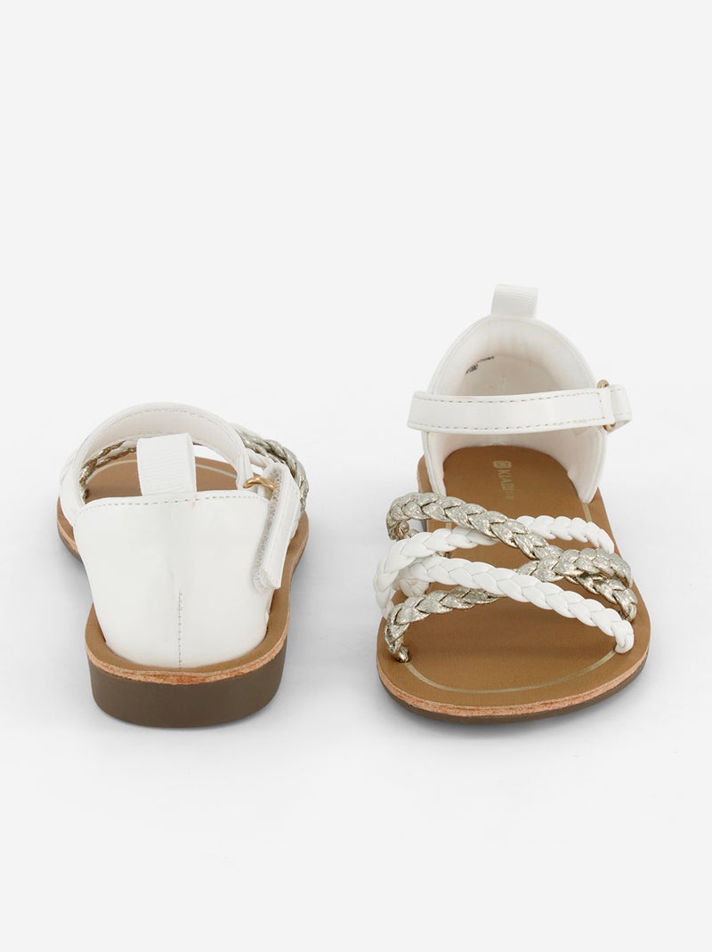 Sandalias con múltiples tiras trenzadas Blanco - Kiabi