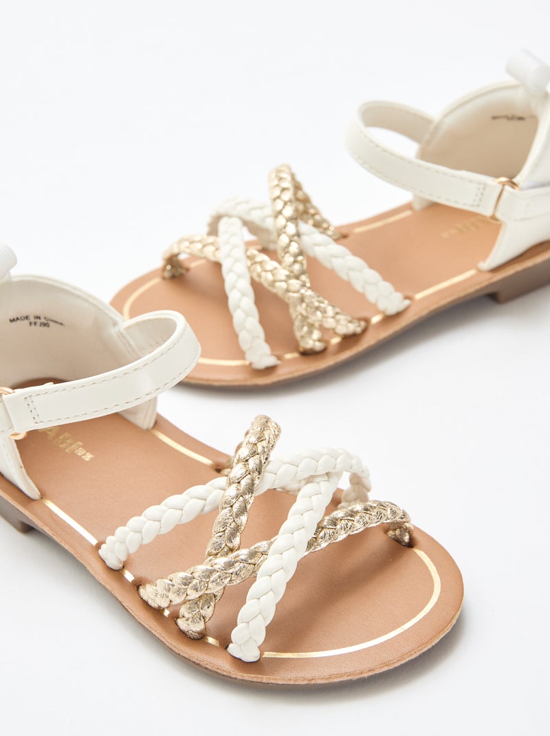 Sandalias con múltiples tiras trenzadas Blanco - Kiabi