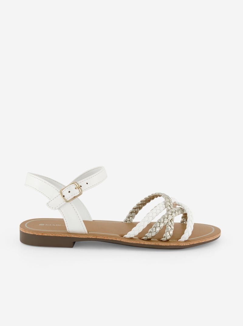 Sandalias con múltiples tiras trenzadas Blanco - Kiabi