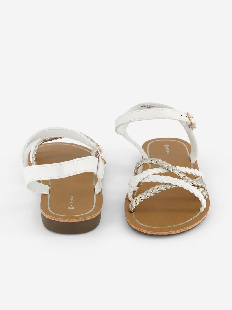 Sandalias con múltiples tiras trenzadas Blanco - Kiabi
