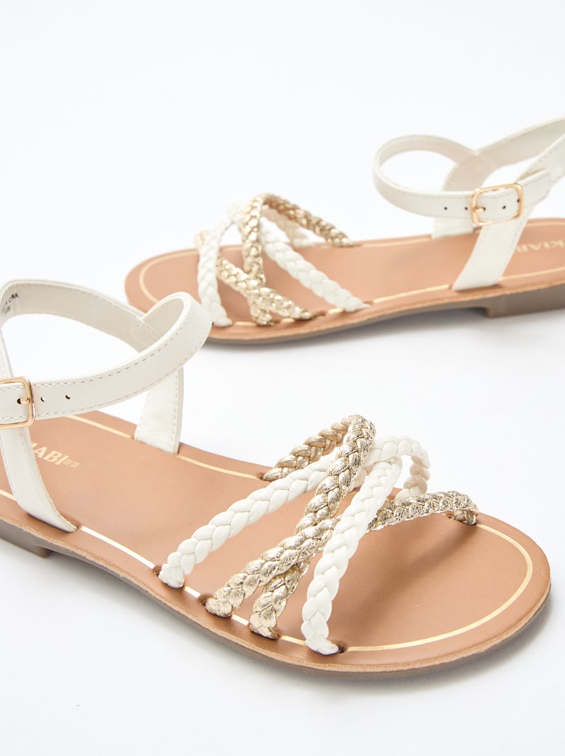 Sandalias con múltiples tiras trenzadas Blanco - Kiabi