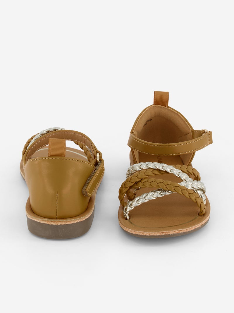 Sandalias con múltiples tiras trenzadas Marron - Kiabi