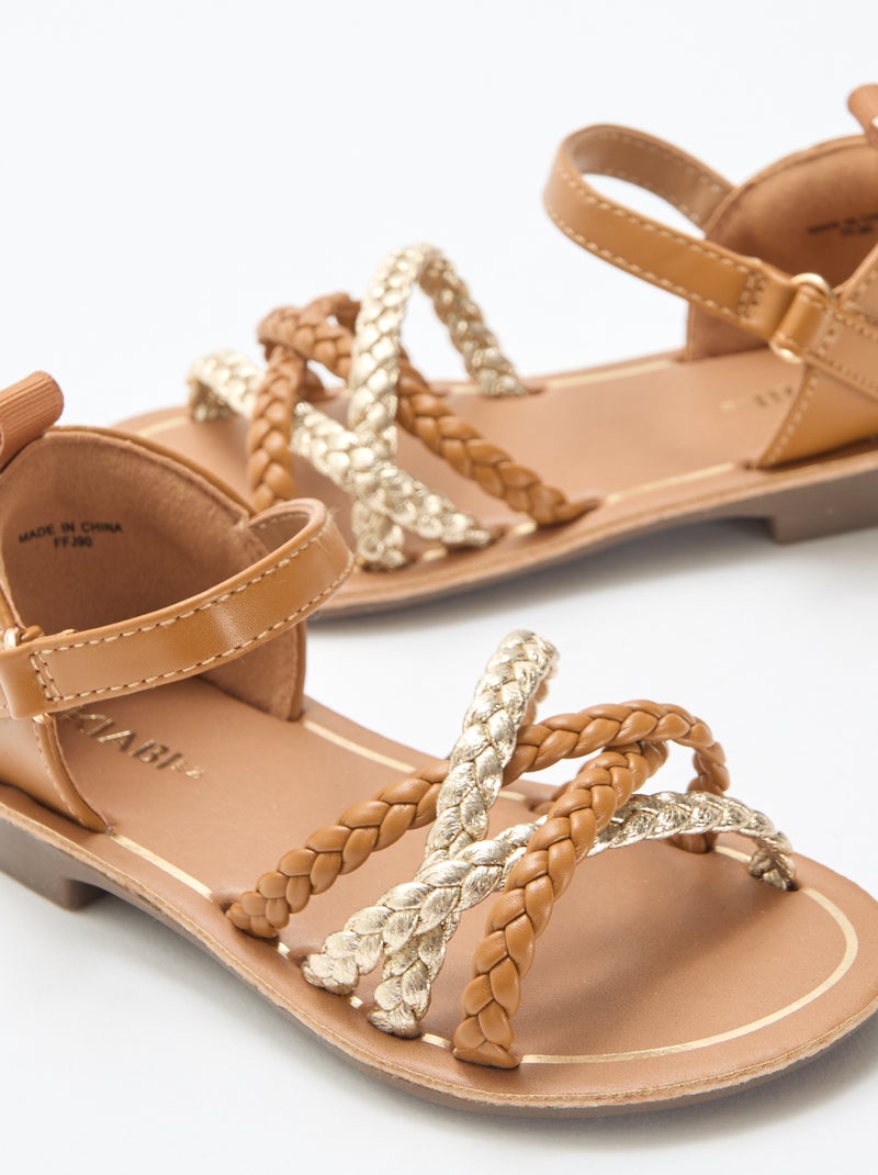 Sandalias con múltiples tiras trenzadas Marron - Kiabi
