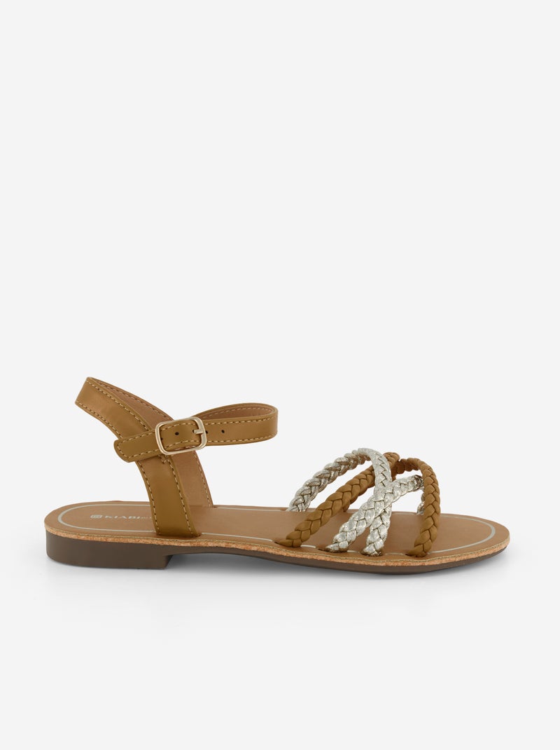 Sandalias con múltiples tiras trenzadas Marron - Kiabi