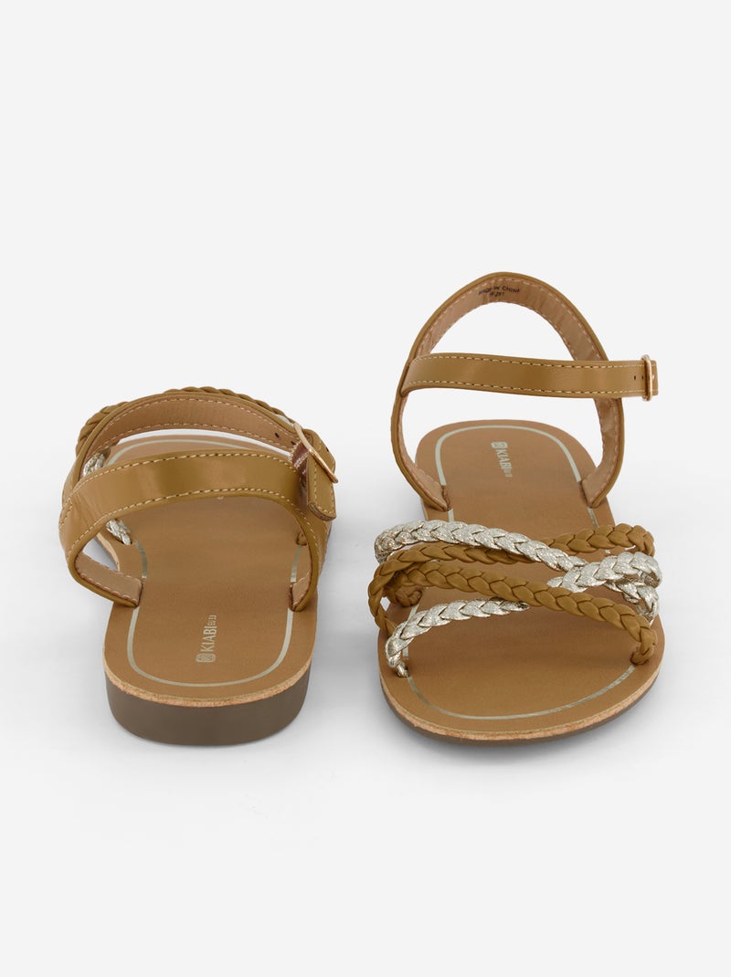 Sandalias con múltiples tiras trenzadas Marron - Kiabi