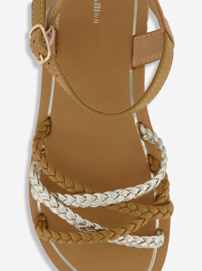 Sandalias con múltiples tiras trenzadas Marron - Kiabi