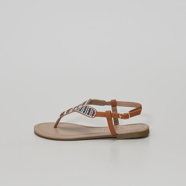 Sandalias con pedrería Mujer talla 34 a 48 - azul - Kiabi - 20,00€