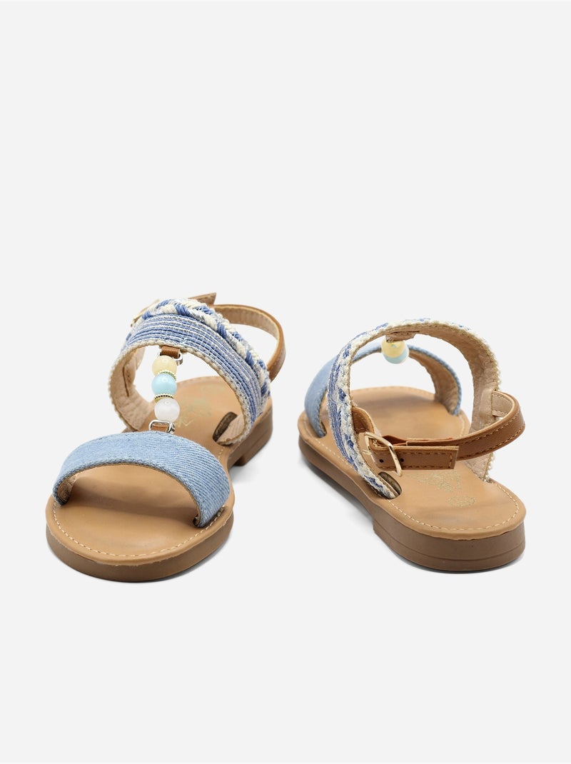 Sandalias con perlas Azul claro - Kiabi