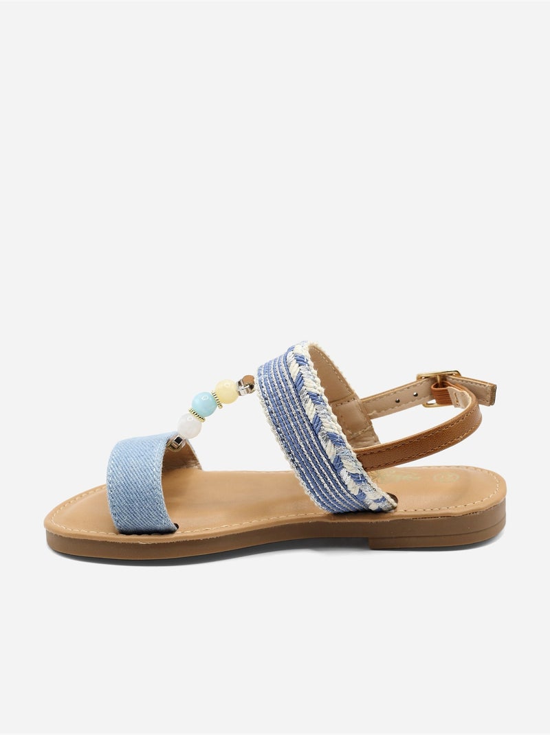 Sandalias con perlas Azul claro - Kiabi