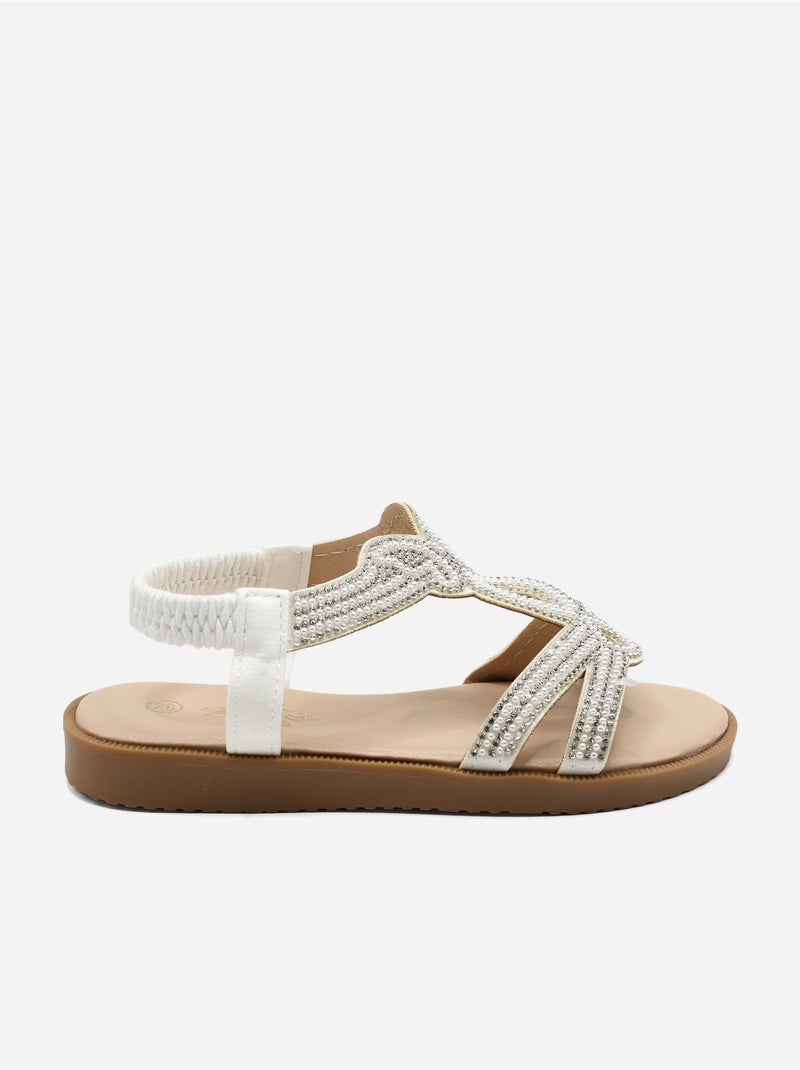 Sandalias con perlas Blanco - Kiabi