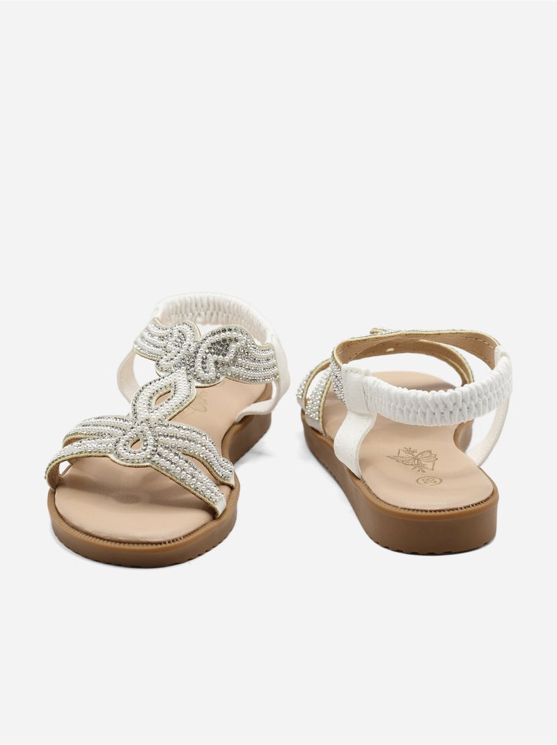 Sandalias con perlas Blanco - Kiabi