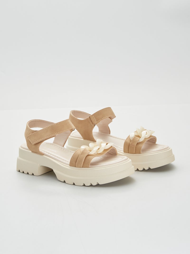 Sandalias con plataforma BEIGE - Kiabi