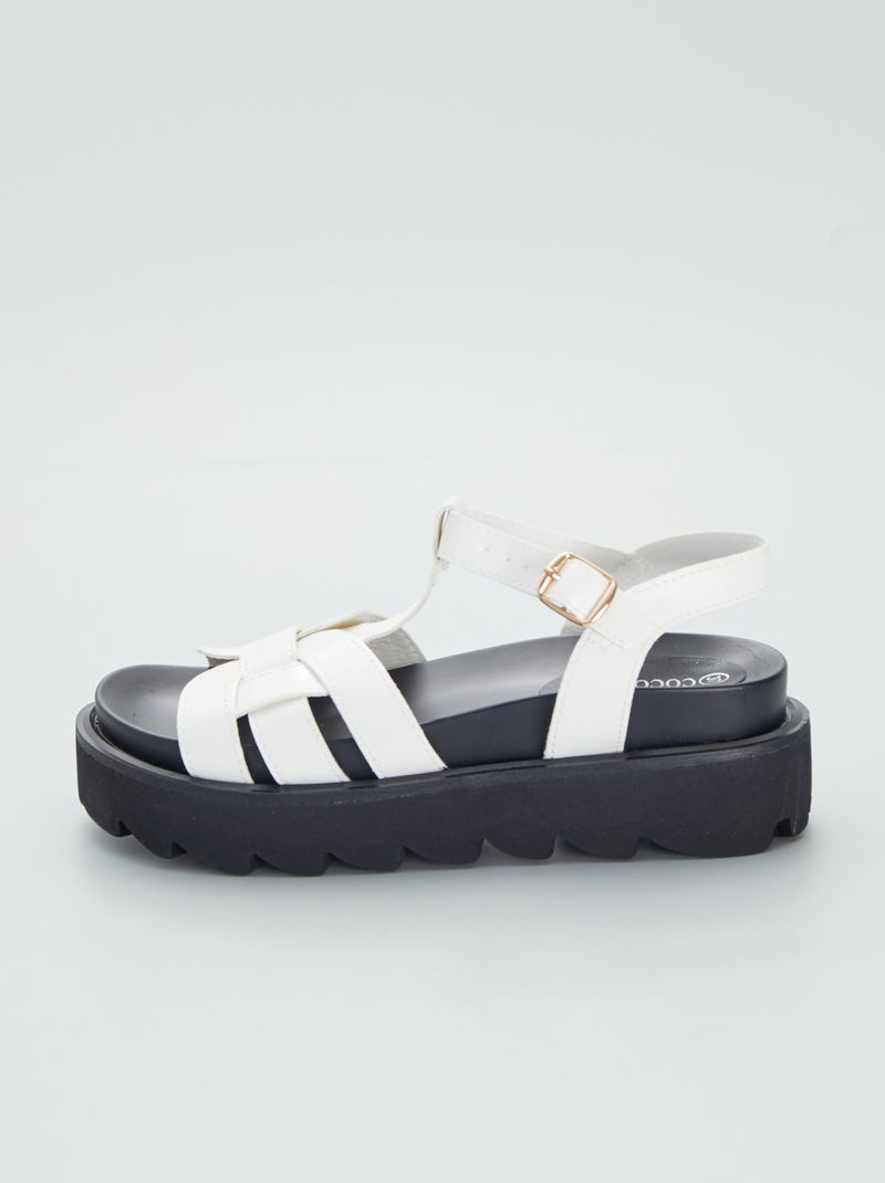 Sandalias con plataforma blanco - Kiabi