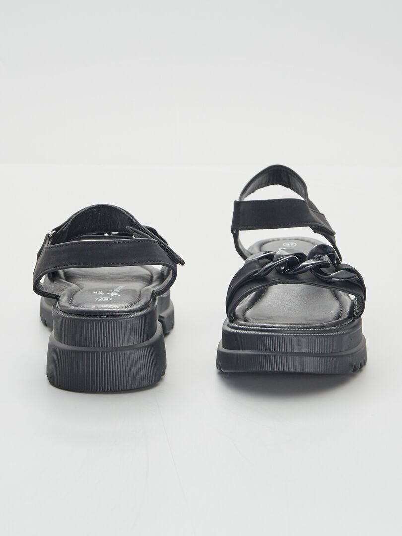 Sandalias con plataforma negro - Kiabi