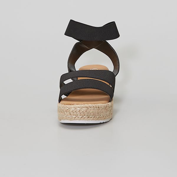 Sandalias con plataforma Mujer talla 34 a 48 - NEGRO - Kiabi - 24,00€