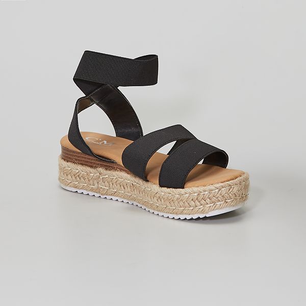 Sandalias con plataforma Mujer talla 34 a 48 - NEGRO - Kiabi - 24,00€