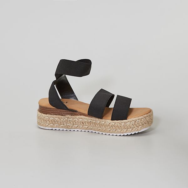 Sandalias con plataforma Mujer talla 34 a 48 - NEGRO - Kiabi - 24,00€