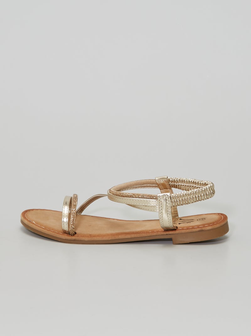 Sandalias con strass oro - Kiabi
