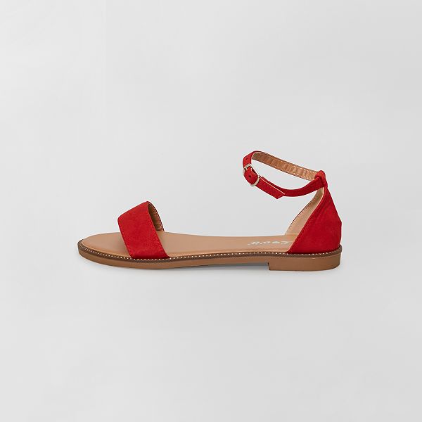 Sandalias con strass Mujer talla 34 a 48 - ROJO - Kiabi - 14,00€
