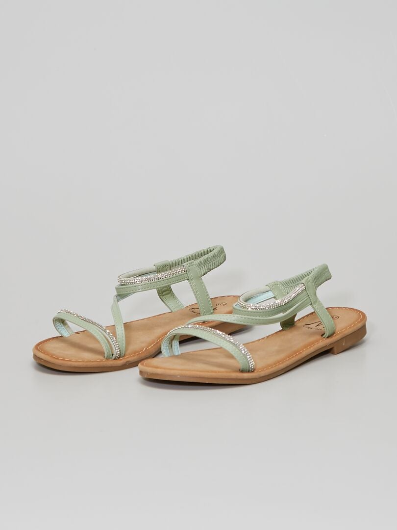 Sandalias con strass verde - Kiabi