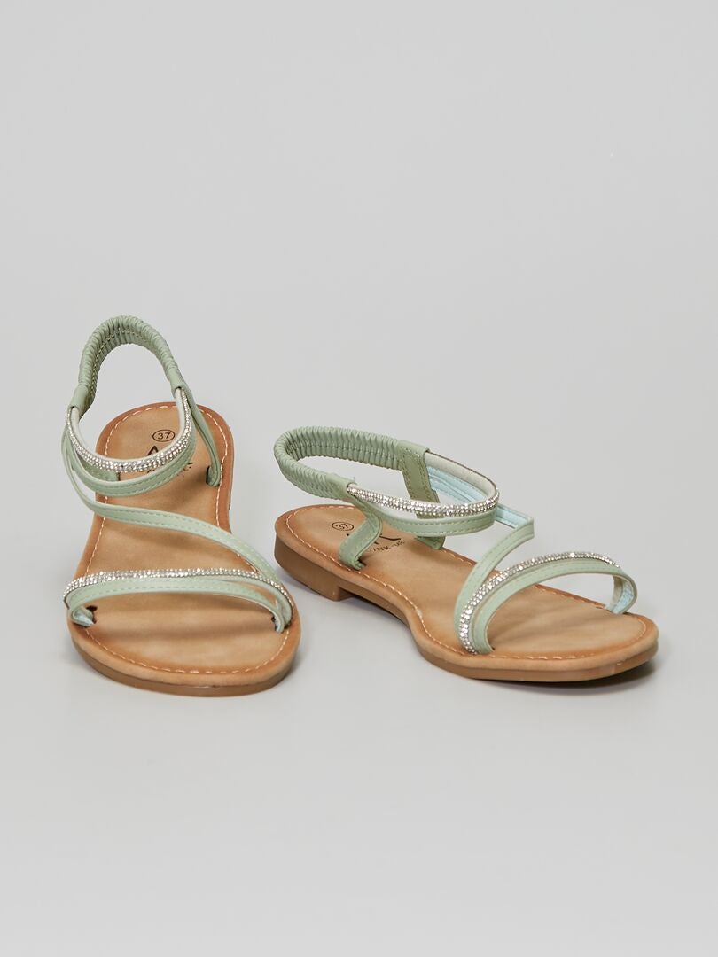 Sandalias con strass verde - Kiabi
