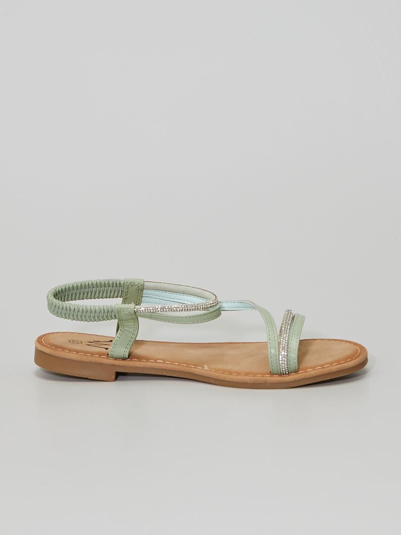 Sandalias con strass verde - Kiabi