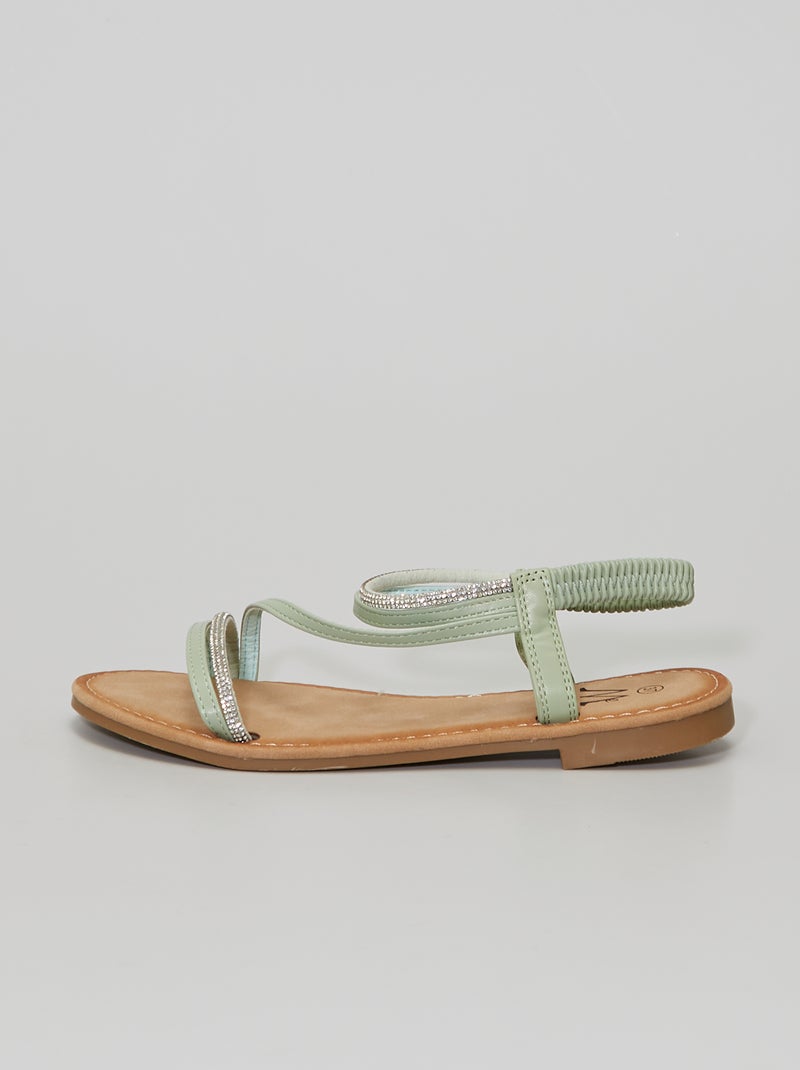 Sandalias con strass verde - Kiabi