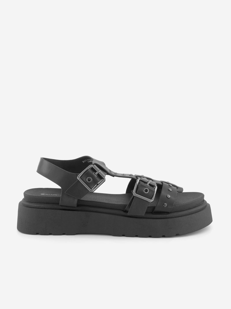 Sandalias con suela de plataforma Negro - Kiabi