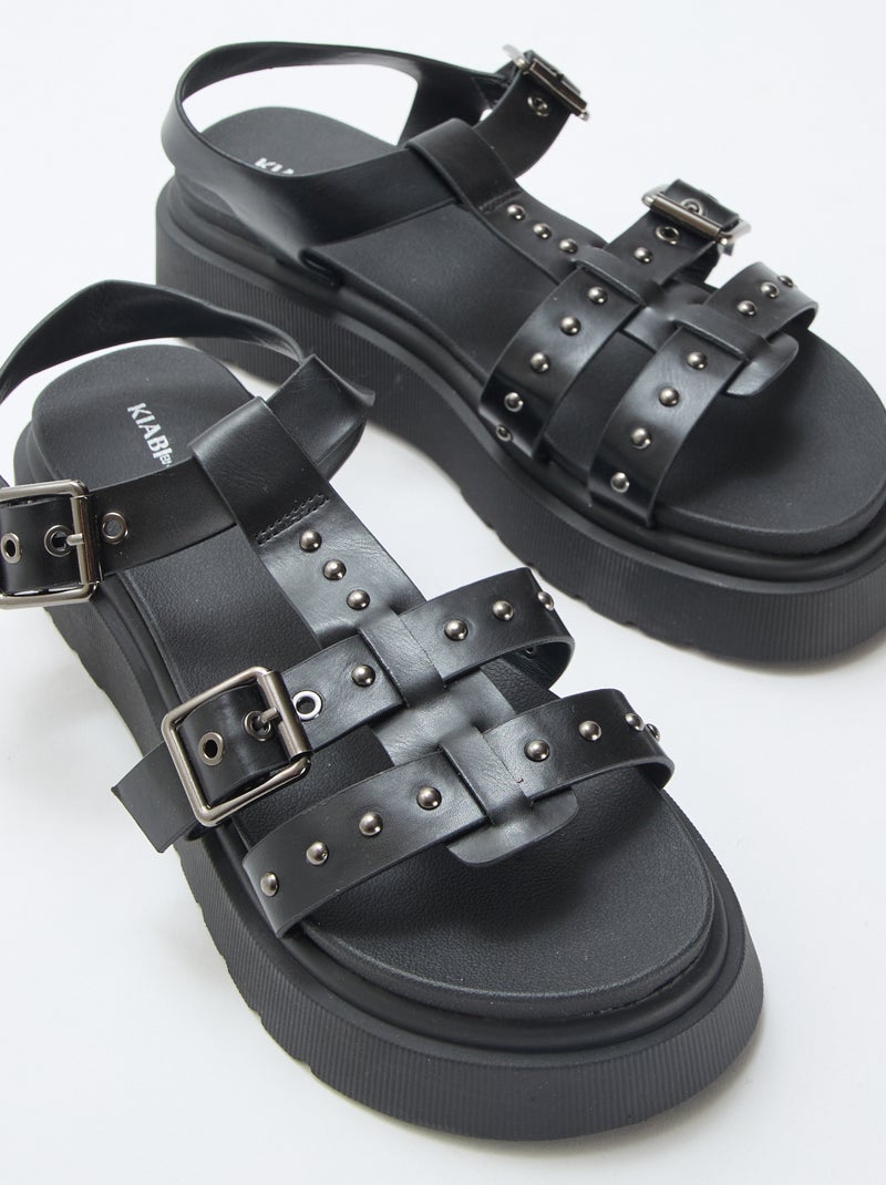 Sandalias con suela de plataforma Negro - Kiabi