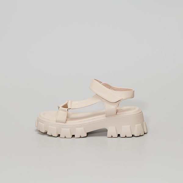Sandalias con suela gruesa Mujer talla 34 a 48 - BEIGE - Kiabi - 28,00€