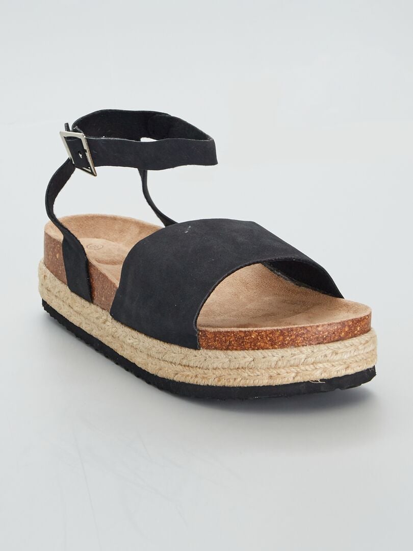 Sandalias con suela gruesa NEGRO - Kiabi