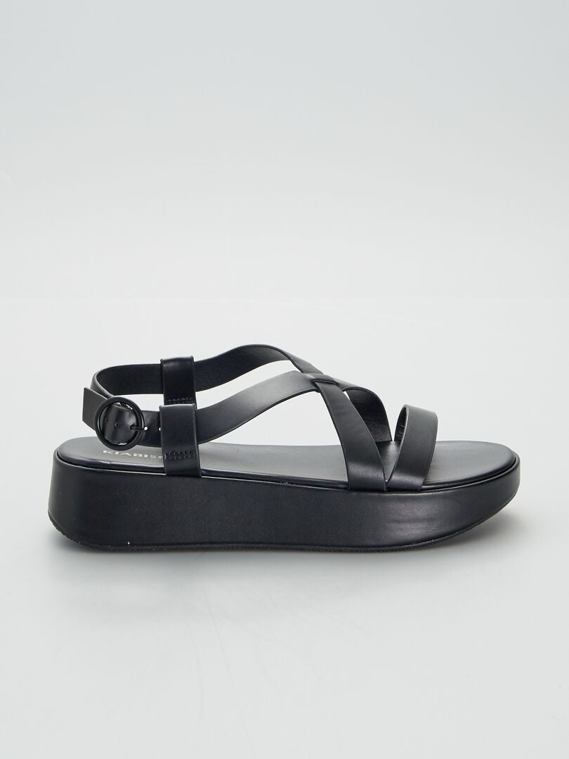 Sandalias con suela gruesa Negro - Kiabi