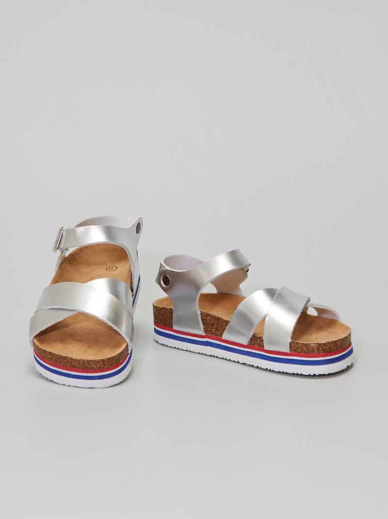 Sandalias con suela tricolor plata - Kiabi