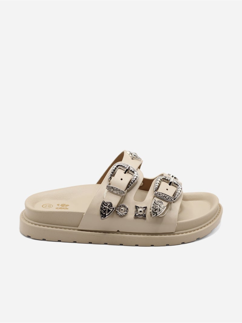 Sandalias con tachuelas Beige - Kiabi