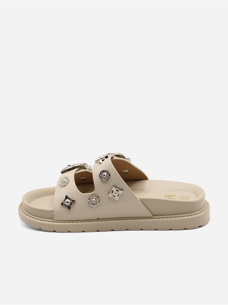 Sandalias con tachuelas Beige - Kiabi