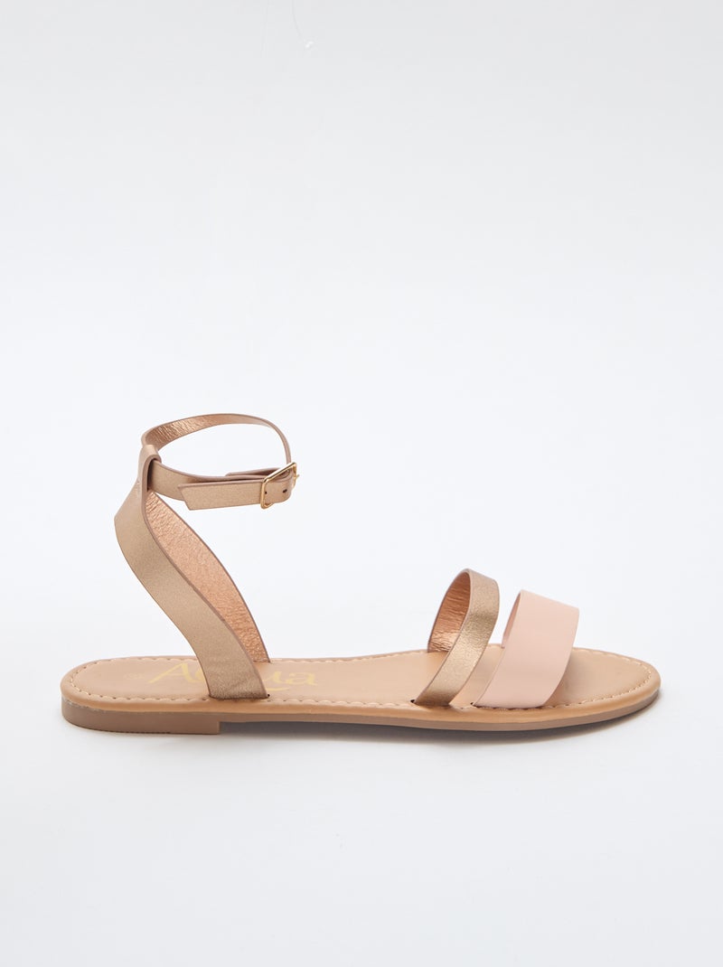 Sandalias con tira al tobillo Rosa - Kiabi