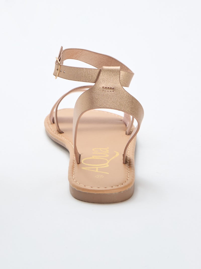 Sandalias con tira al tobillo Rosa - Kiabi