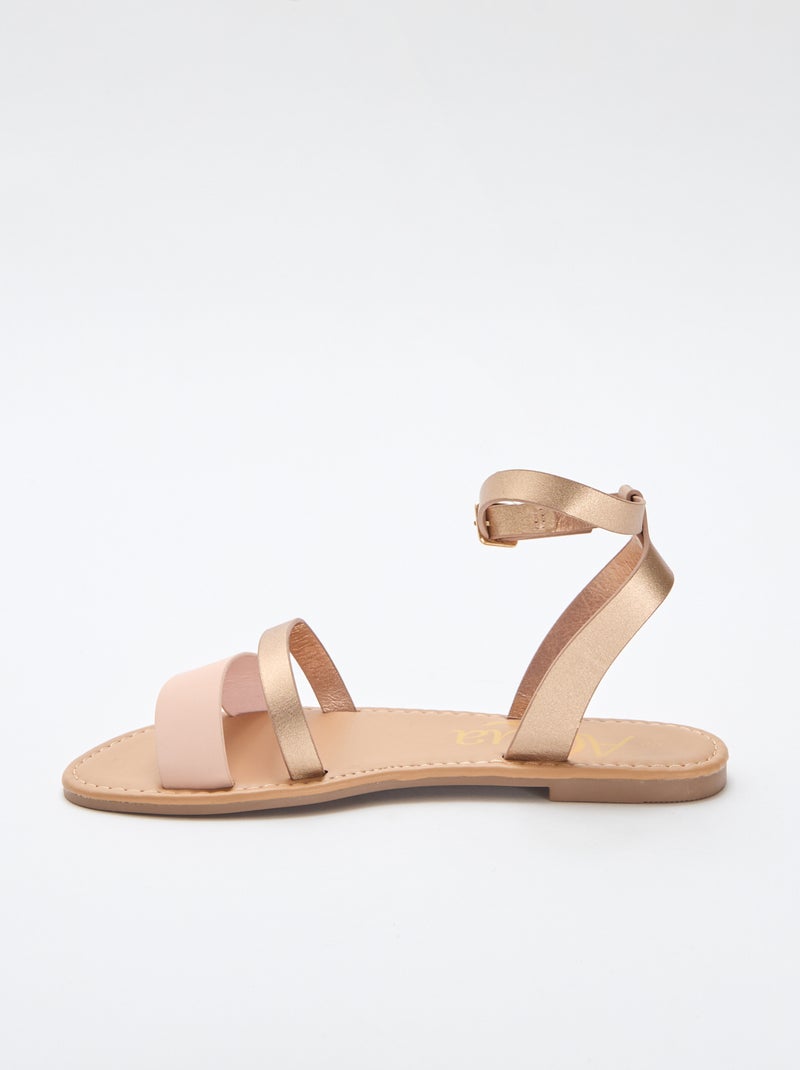 Sandalias con tira al tobillo Rosa - Kiabi