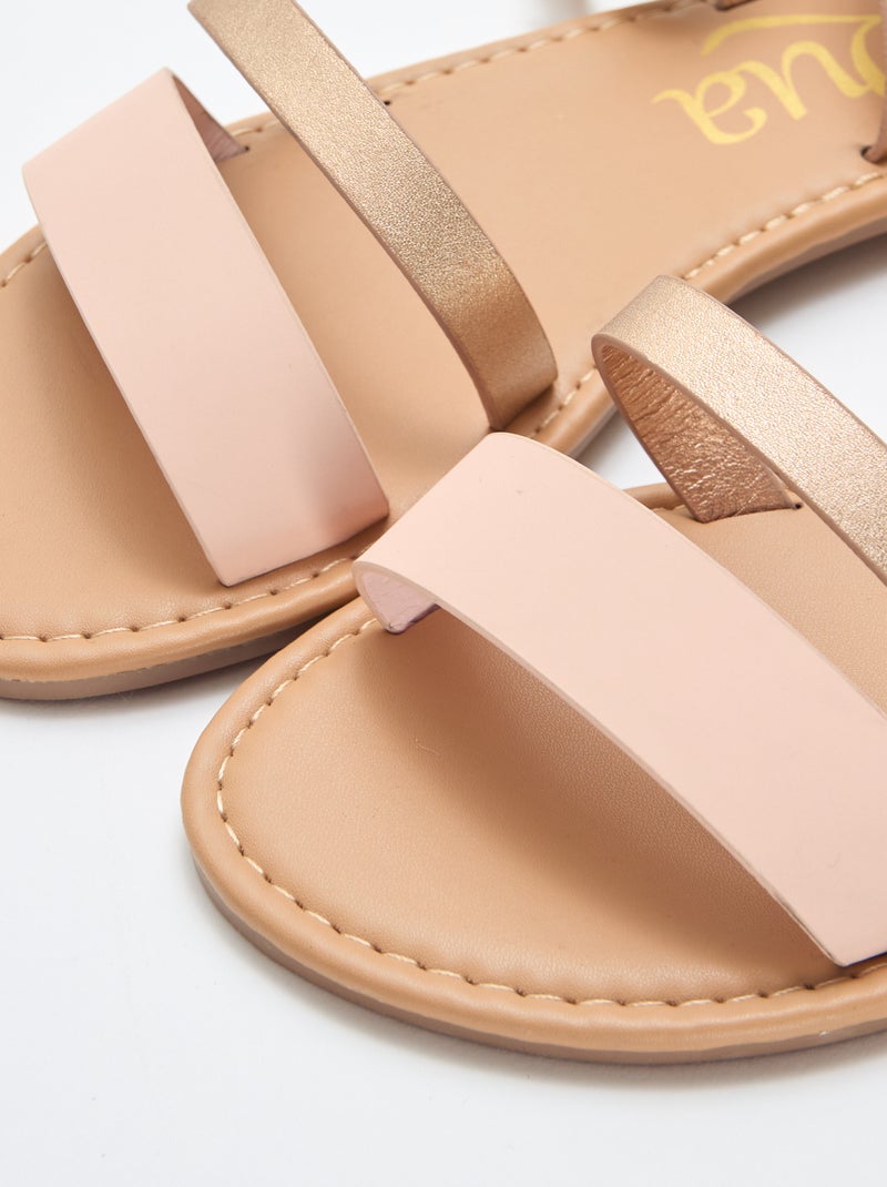 Sandalias con tira al tobillo Rosa - Kiabi