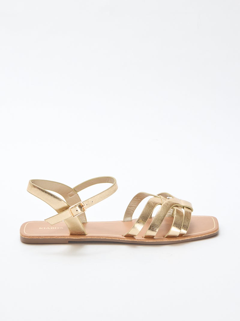 Sandalias con tira cruzada Amarillo - Kiabi