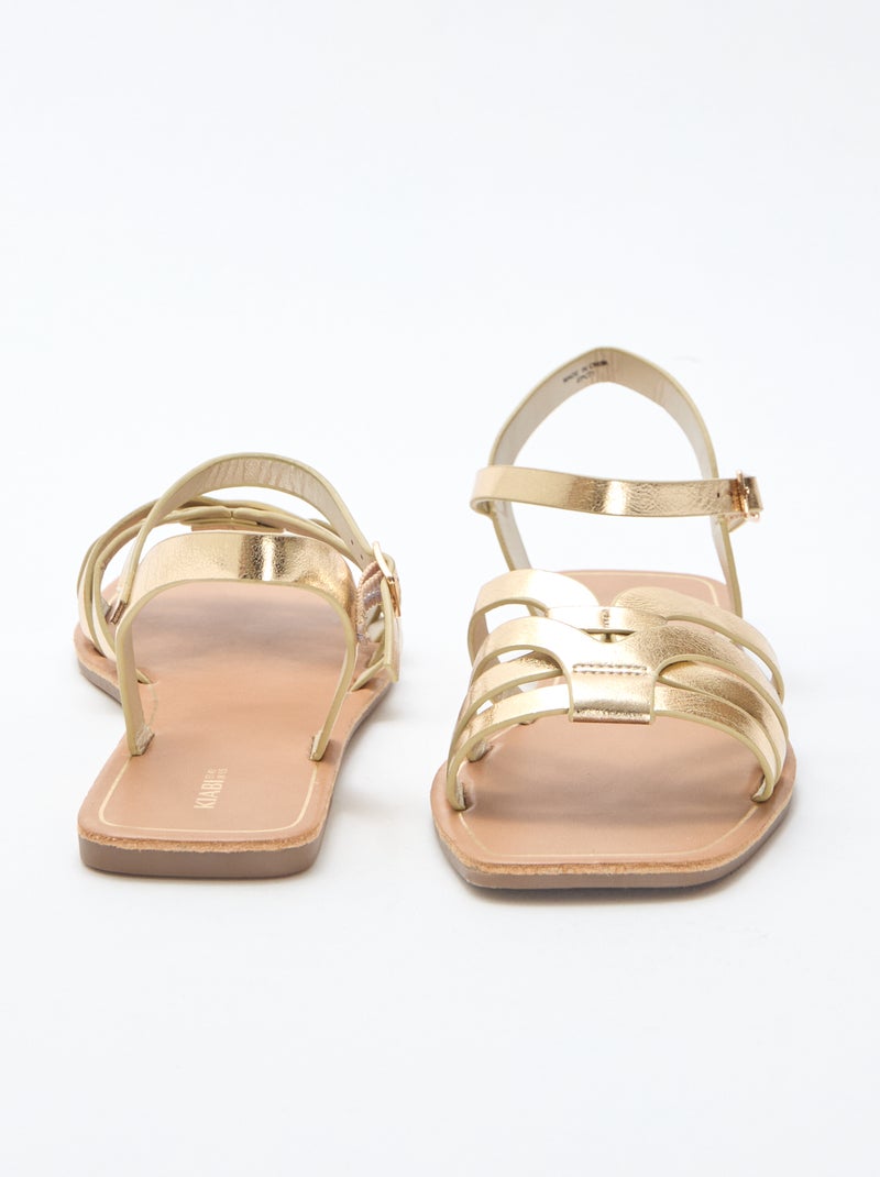 Sandalias con tira cruzada Amarillo - Kiabi