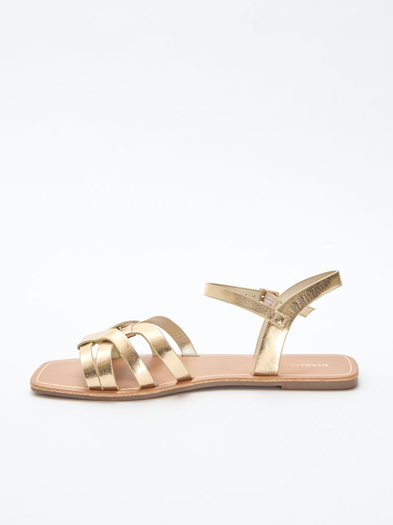 Sandalias con tira cruzada Amarillo - Kiabi
