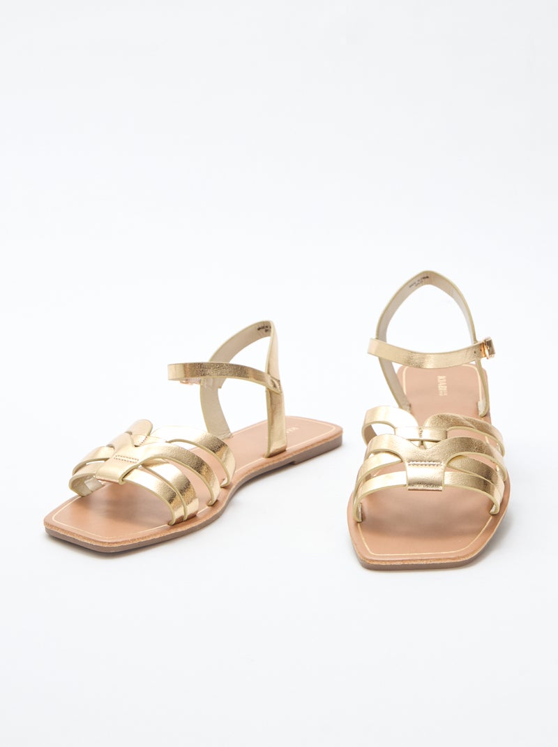 Sandalias con tira cruzada Amarillo - Kiabi