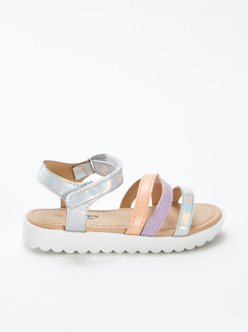 Sandalias con tira de velcro BEIGE - Kiabi