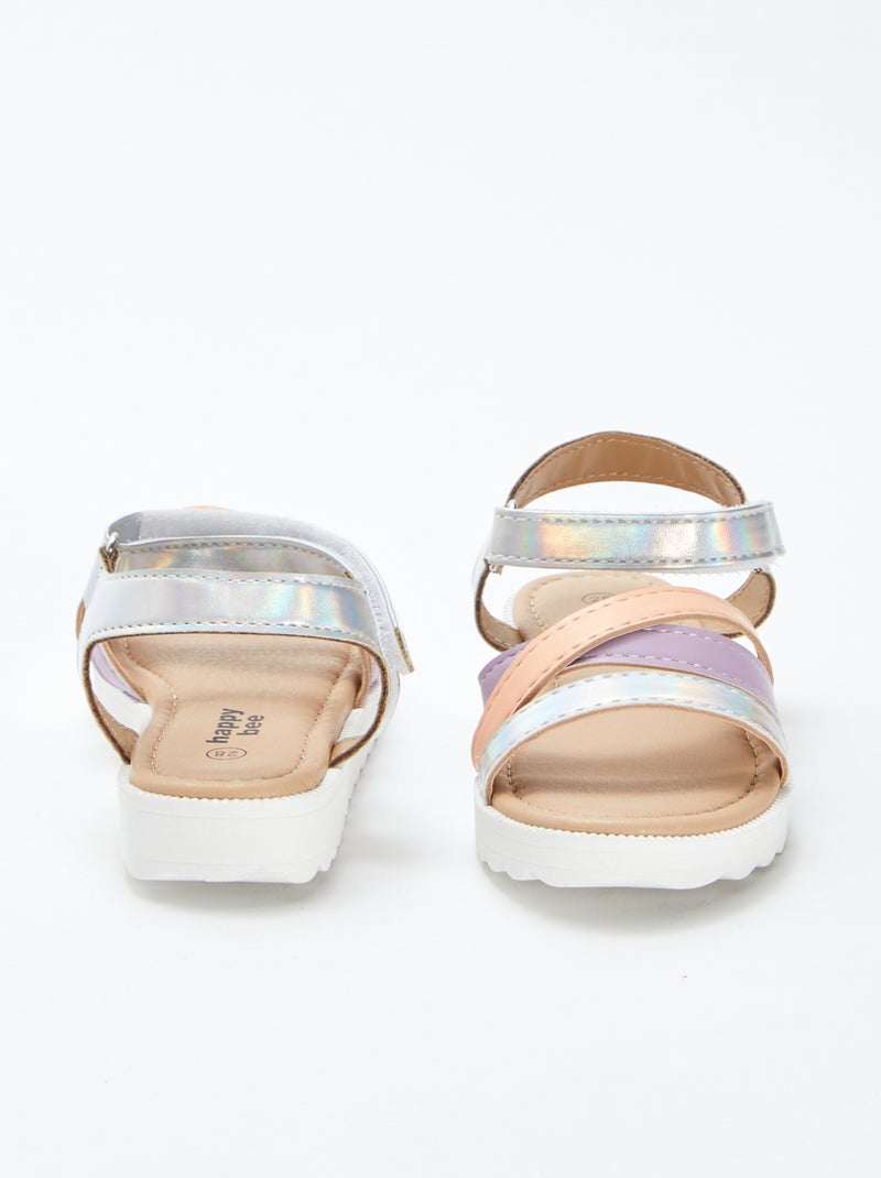 Sandalias con tira de velcro BEIGE - Kiabi