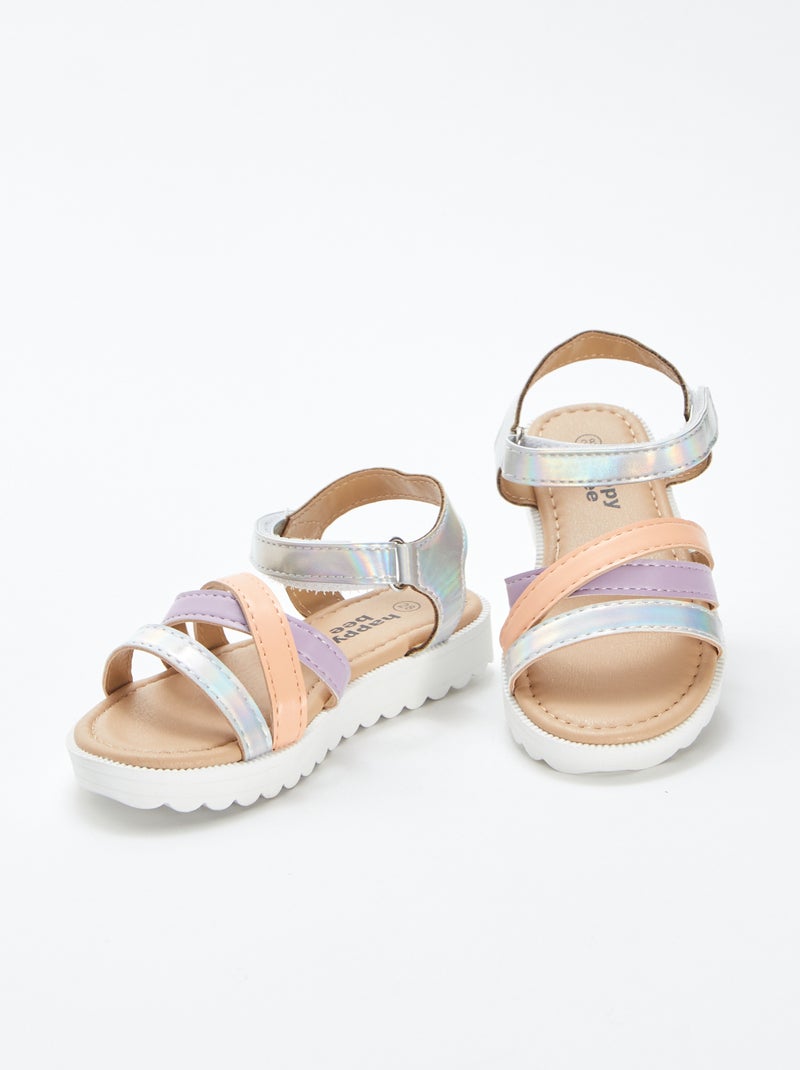 Sandalias con tira de velcro BEIGE - Kiabi