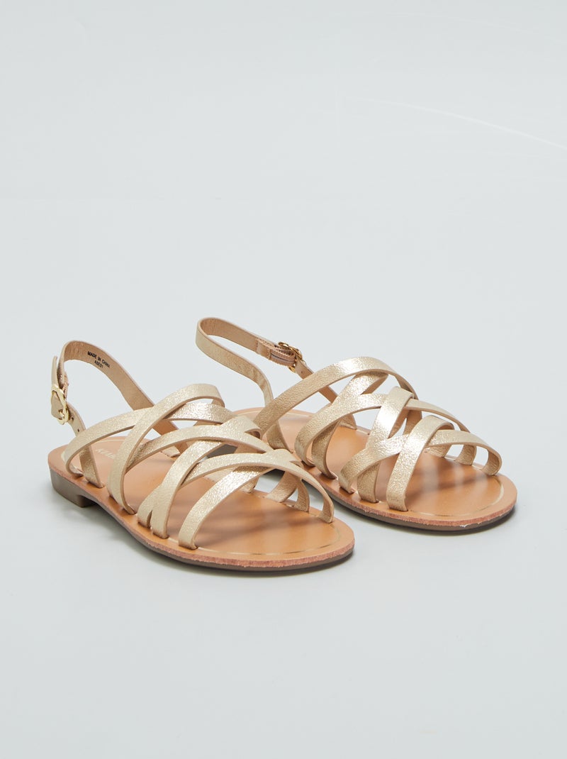 Sandalias con tiras AMARILLO - Kiabi