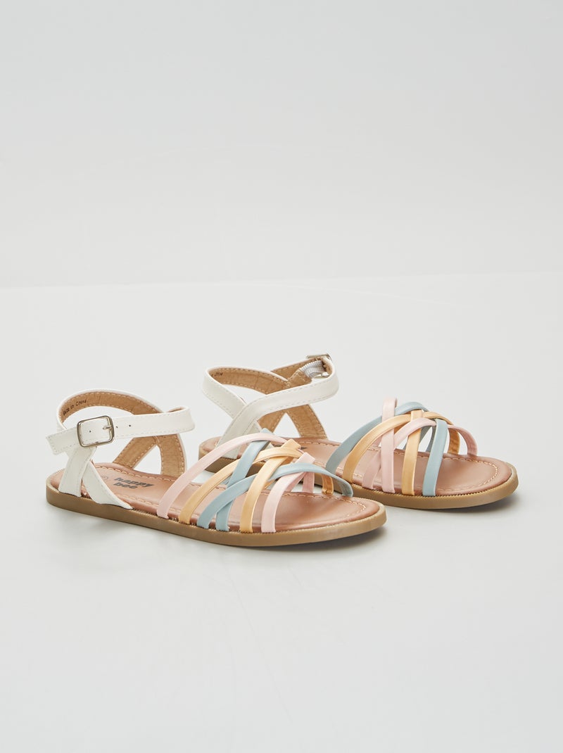 Sandalias con tiras blanco - Kiabi