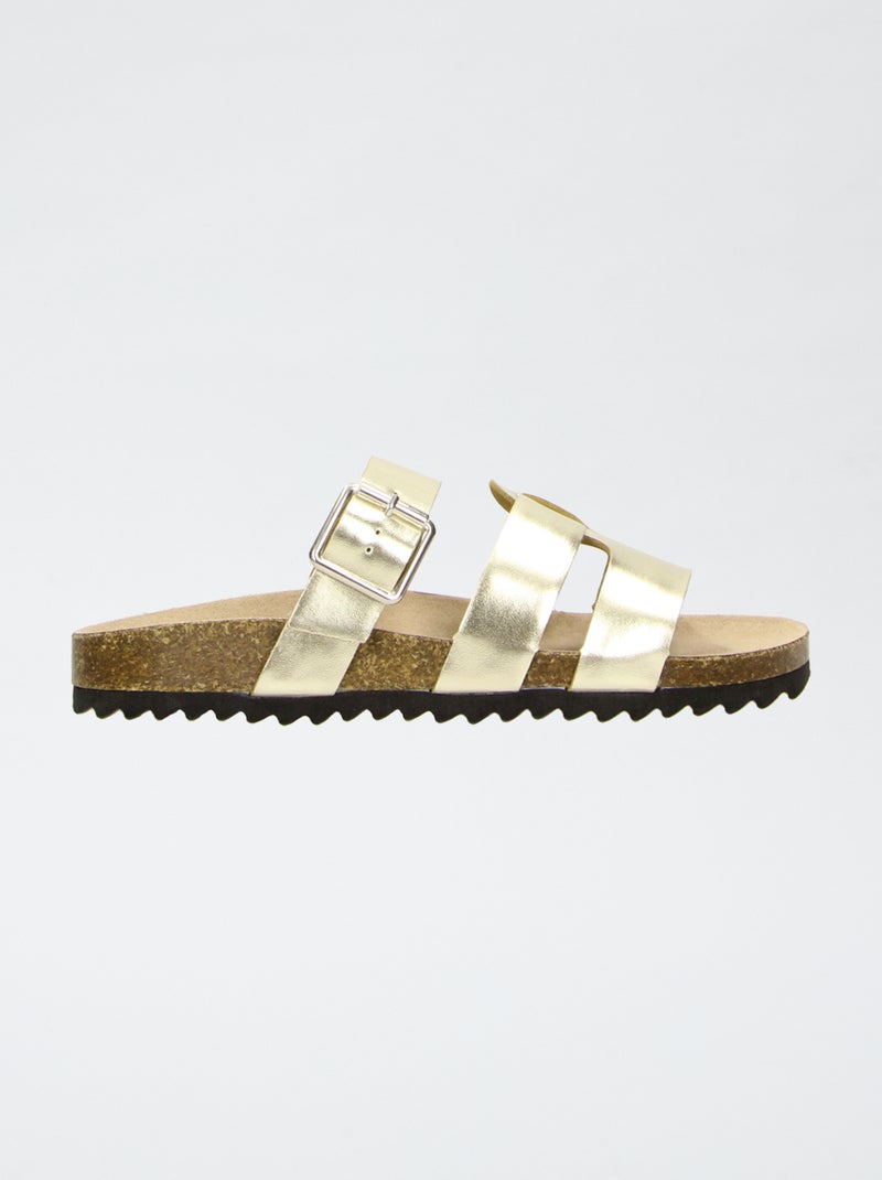 Sandalias con tiras brillantes Amarillo - Kiabi
